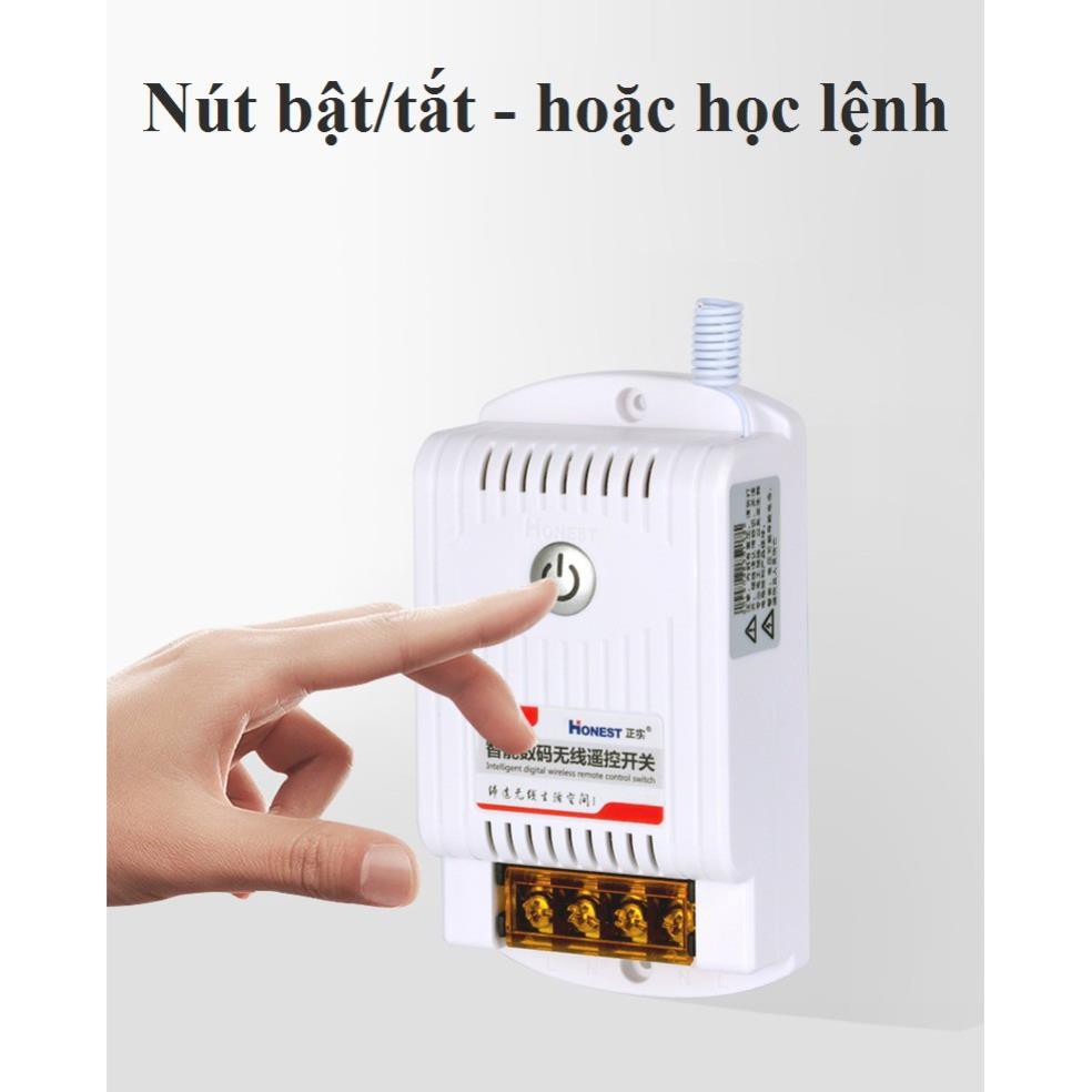 Bộ công tắc điều khiển từ xa 1Km Honest 30A/220V 9220KB bật tắt máy bơm nước[Mới 2019 CHẤT LƯỢNG CAO, CÓ HỌC LỆNH]