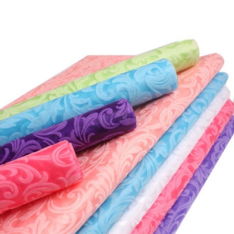 Sỉ tập 20 tờ giấy gấm lụa gói hoa,Làm oản,tháp bánh loại không nhăn