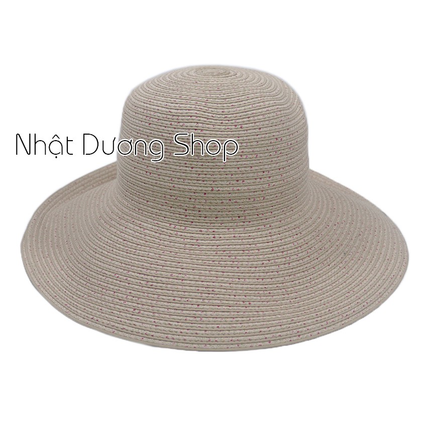 [ FREESHIP ] Nón vành rộng gắn hoa sang trọng, đẳng cấp mũ tai bèo vành rộng 11cm giúp che nắng tốt