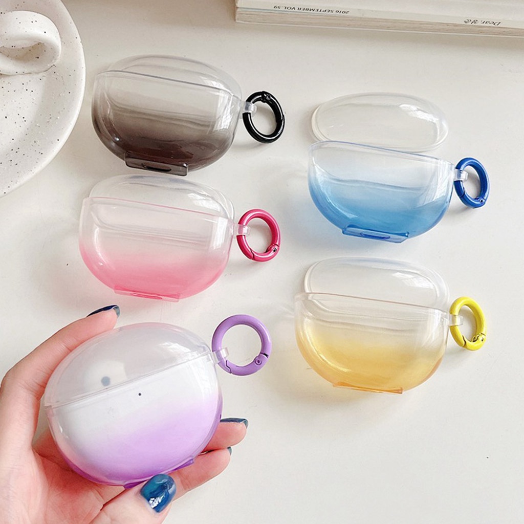 Vỏ Bảo Vệ Hộp Sạc Tai nghe không dây OPPO Enco Air2 Bằng TPU Mềm Trong Suốt Màu Gradient Có Vòng Nhẫn