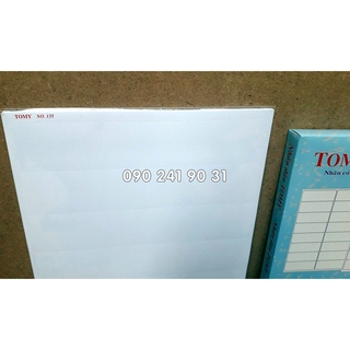 Giấy Decal A4 Tomy 135 [ 100 Tờ - 2100 Nhãn 66x40mm ]