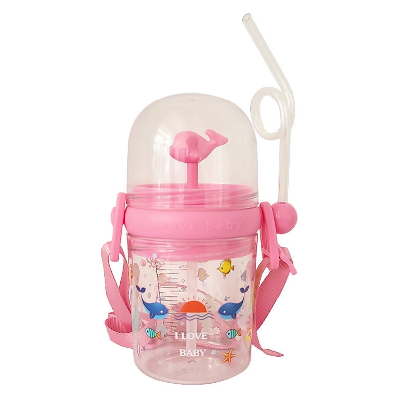 Bình đựng nước có ống hút hình cá voi đáng yêu cho bé