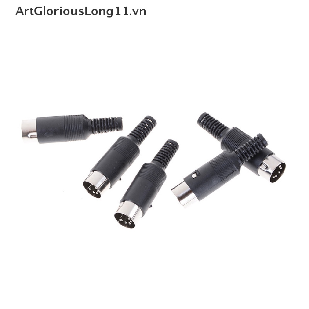 Set 5 Phích Cắm DIN 5 Pin Với Tay Cầm Bằng Nhựa Tiện Dụng