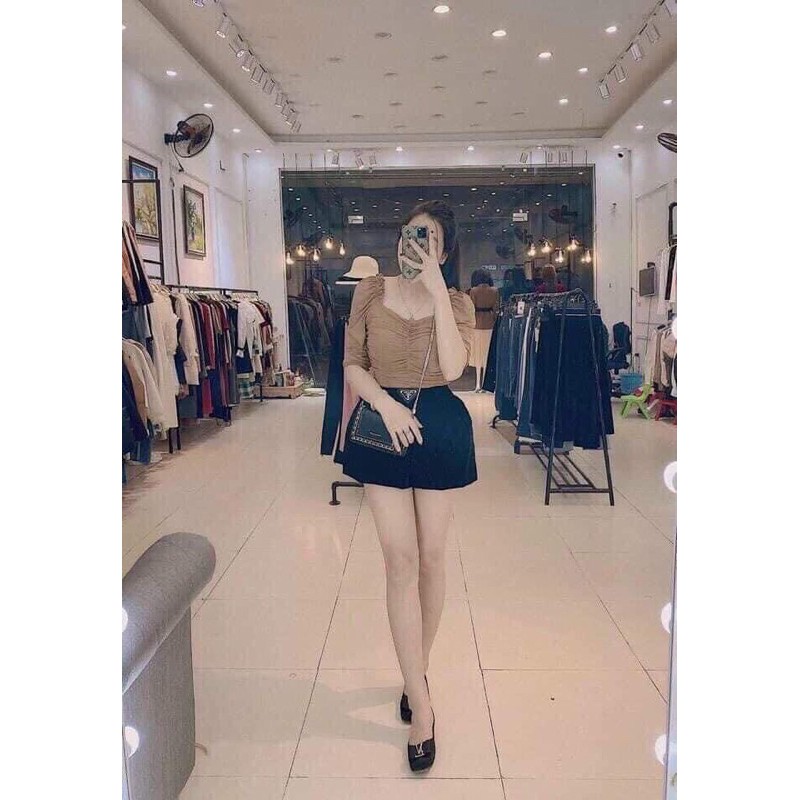 Quần sooc nhung bồng 2 lớp | BigBuy360 - bigbuy360.vn