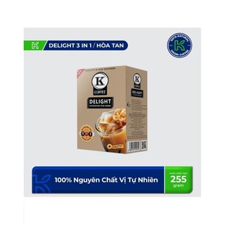 Cà phê hòa tan k coffee delight 3in1 hộp 15 gói x17gr