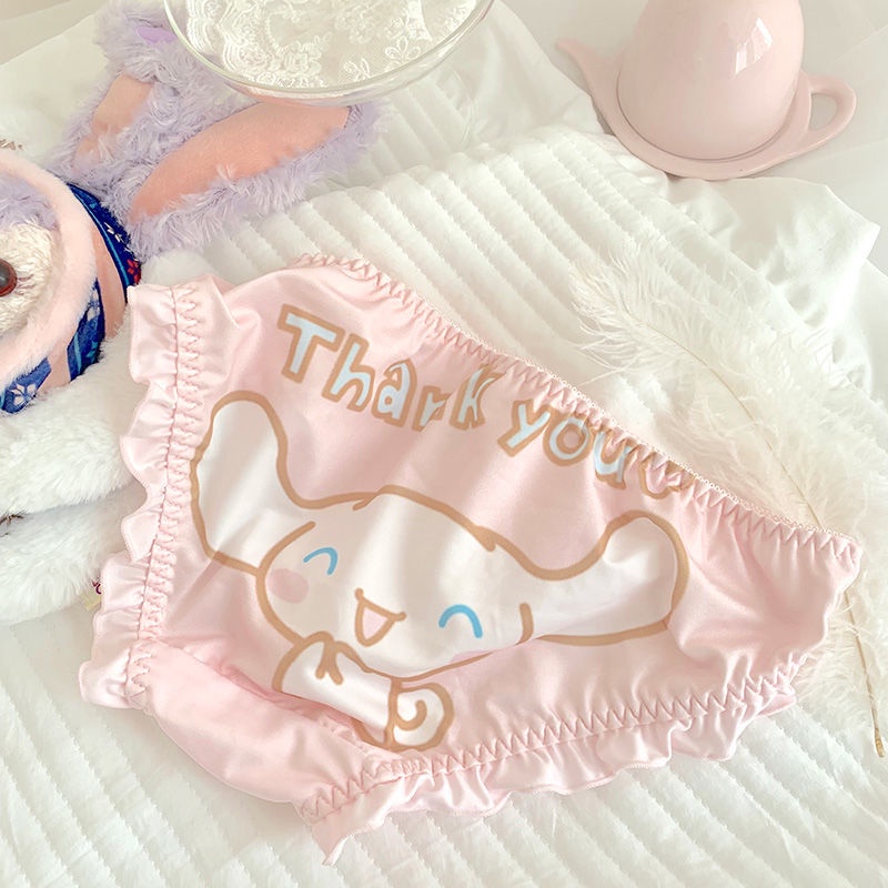 Quần Lót Lưng Thấp Đính Nơ In Hoạ Tiết Hoạt Hình Xinh Xắn Dành Cho Nữ