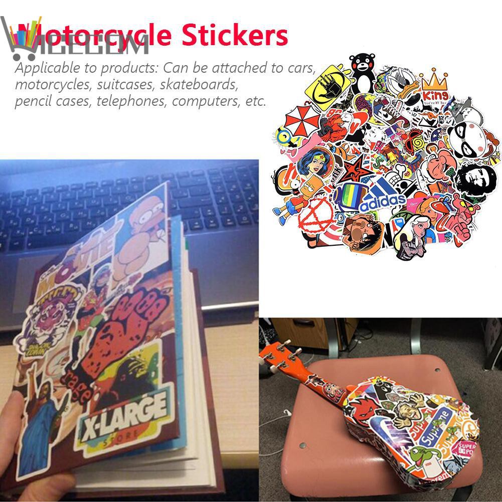 Bộ 100 sticker graffiti dán trang trí xe mô tô/xe hơi/vali hành lý/laptop có thể gỡ được | BigBuy360 - bigbuy360.vn