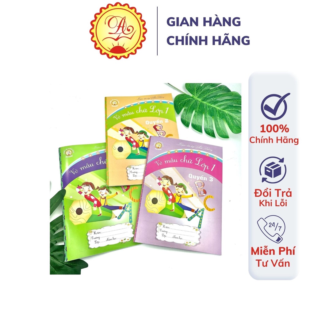 Bộ vở mẫu luyện viết chữ đẹp Ánh Dương chống lóa cho học sinh lớp 1 tập 3 cuốn 17x24cm