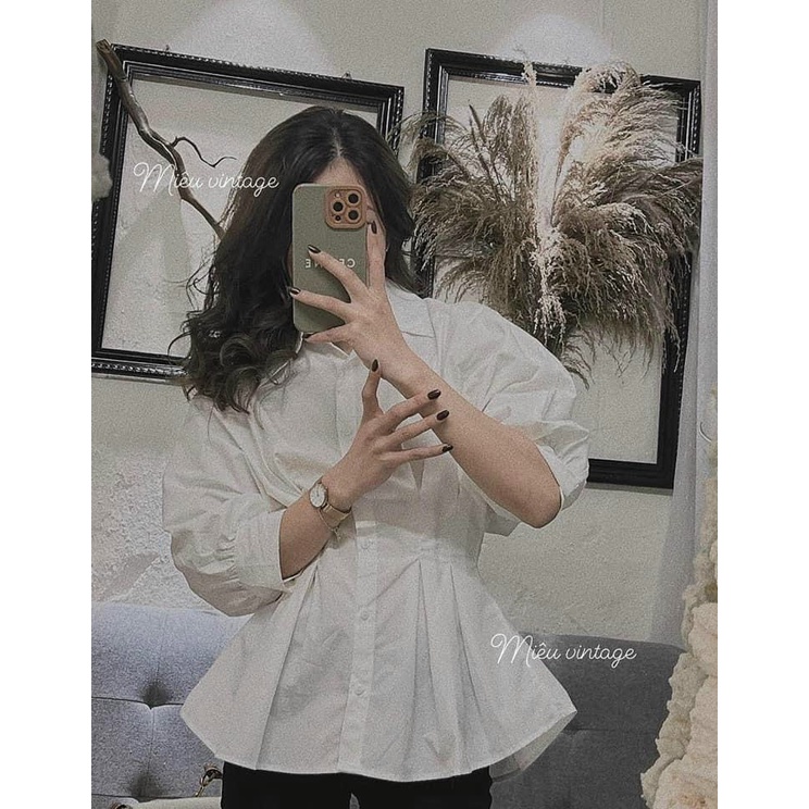 Áo sơ mi thắt eo tôn dáng phong cách Hàn Quốc dành cho nữ | BigBuy360 - bigbuy360.vn