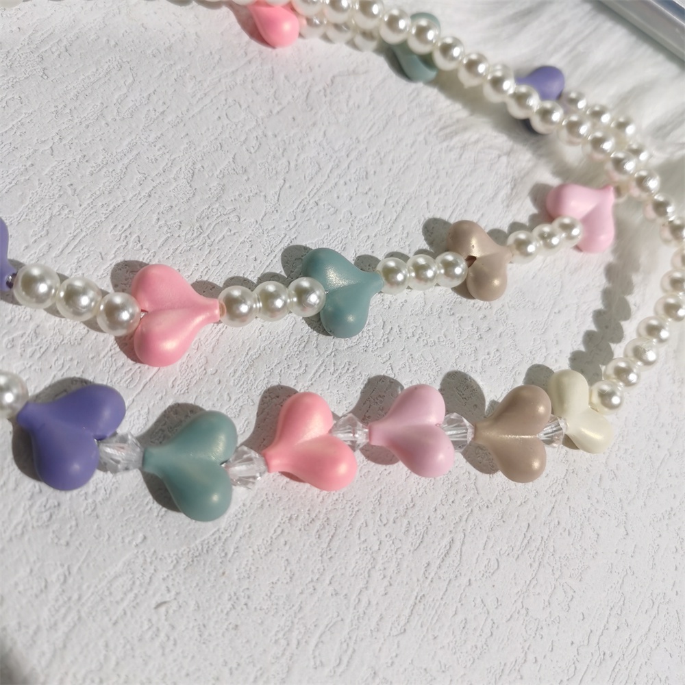Dây Hạt Ngọc Trai Bằng Acrylic Mềm Chống Thất Lạc Gắn Điện Thoại Di Động Tiện Lợi