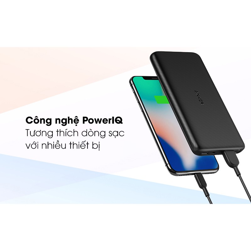 Sạc dự phòng Polymer 10.000 mAh Type-C Anker PowerCore Lite A1232 Đen