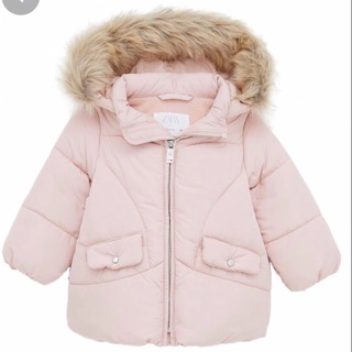 Áo phao zaza mũ lông xuất xịn bé gái