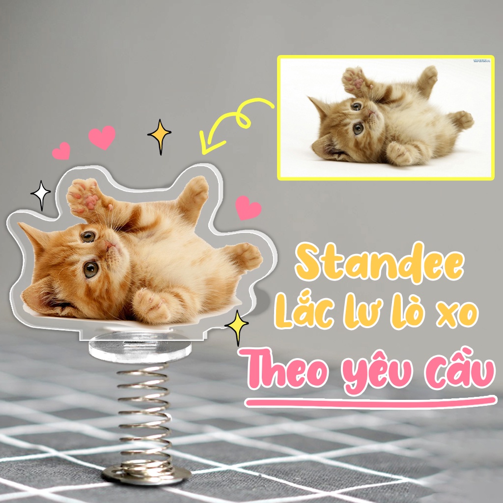 Standee lò xo lắc lư đáng yêu trong suốt đế dính trang trí in theo yêu cầu chibi