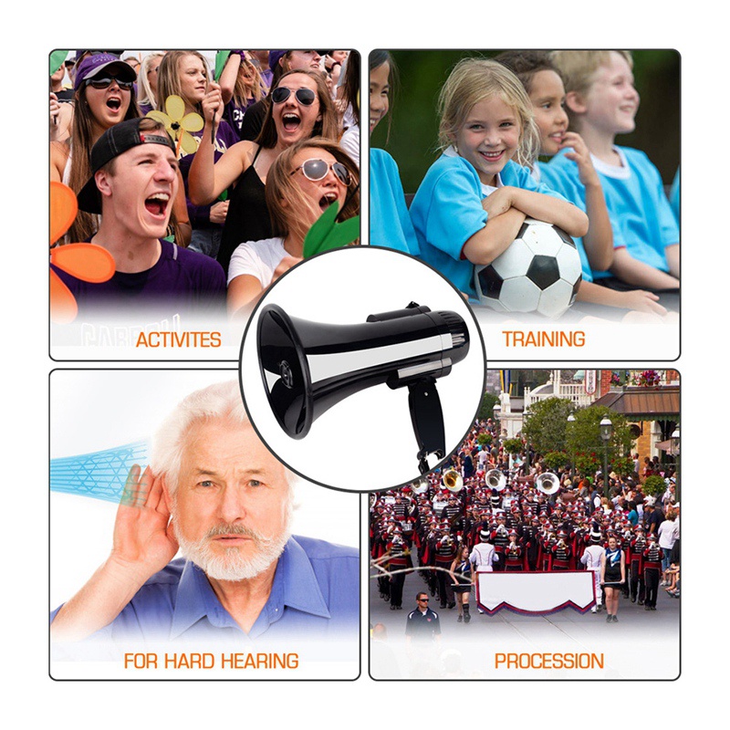 Loa Megaphone 30 Watt Cầm Tay Tích Hợp Micro Và Điều Khiển Âm Lượng Kèm Dây Đeo