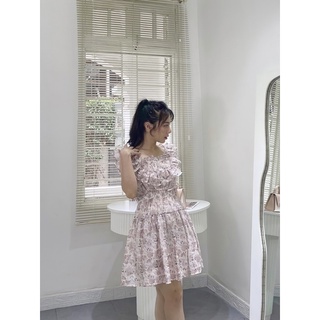 Đầm váy voan hoa khuy đá