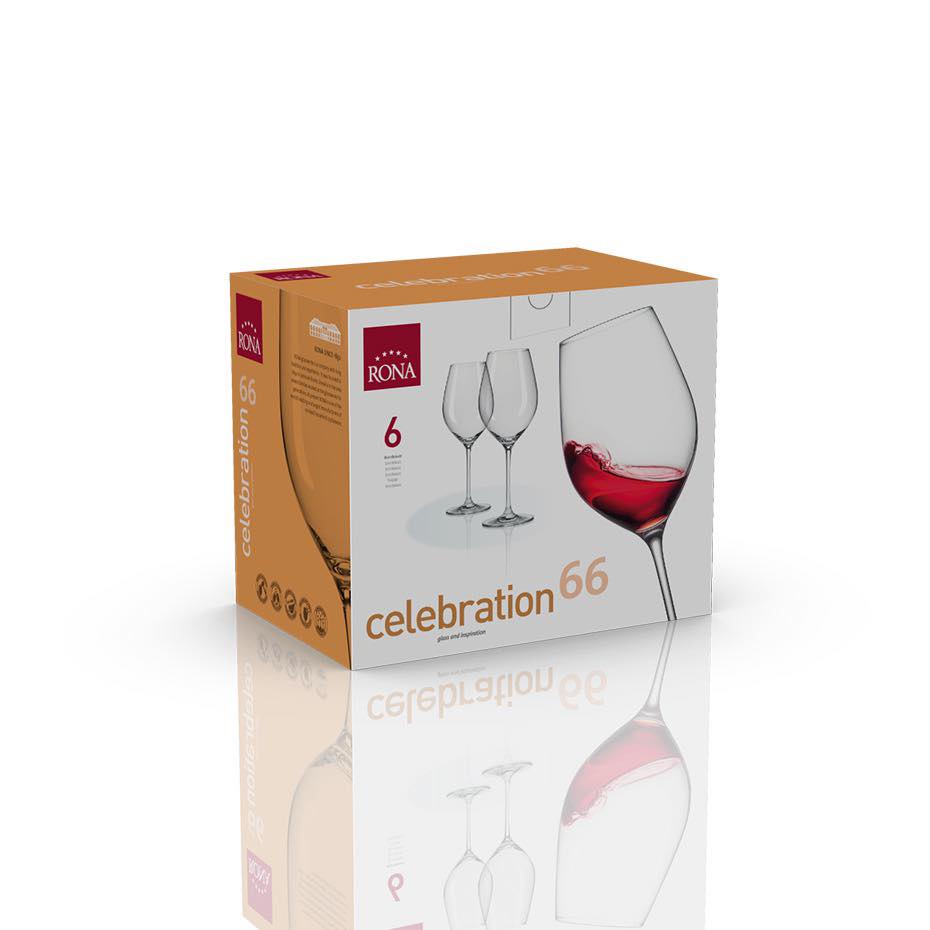Set 6 Ly Vang Rona 660ml - Mẫu mới nhất 2022 Sản Xuất tại Séc