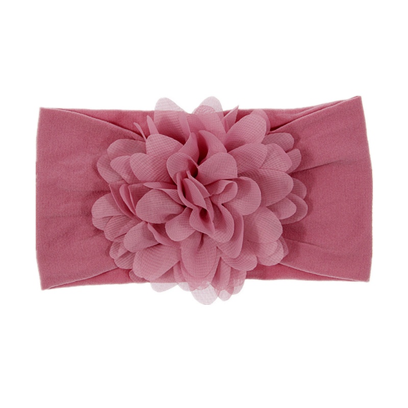 Băng Đô Co Giãn Mềm Mại Đính Hoa Lớn Dành Cho Bé Gái