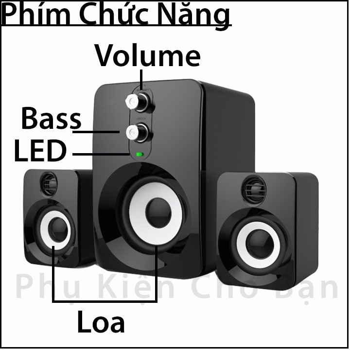 Loa máy tính laptop giá rẻ có dây bass PKCB 201 speakers PF94 | BigBuy360 - bigbuy360.vn