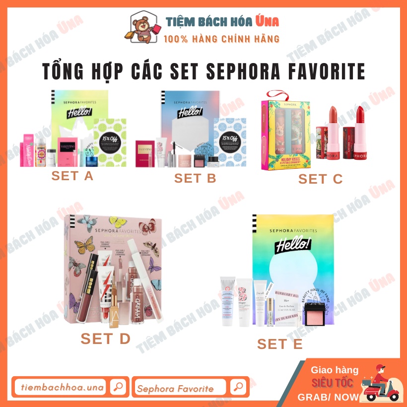 Bộ sản phẩm SEPHORA FAVORITES có son dưỡng, makeup, dưỡng tóc