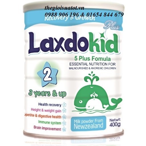 Sữa Laxdokid số 2 Cao năng lượng cho trẻ trên 3 tuổi loại 900g