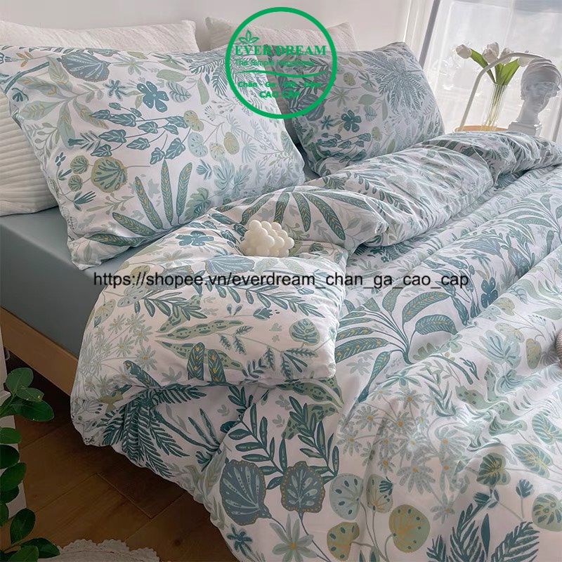 Sét Ga Gối kèm Vỏ Chăn EverDream 177 Nhập Khẩu,100% Cotton Living cao cấp, Đủ mọi kích thước