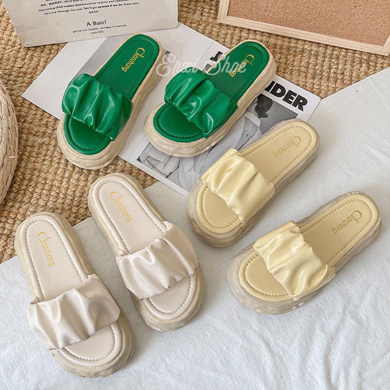 Dép Nữ Đế Dày Quai Ngang Thời Trang