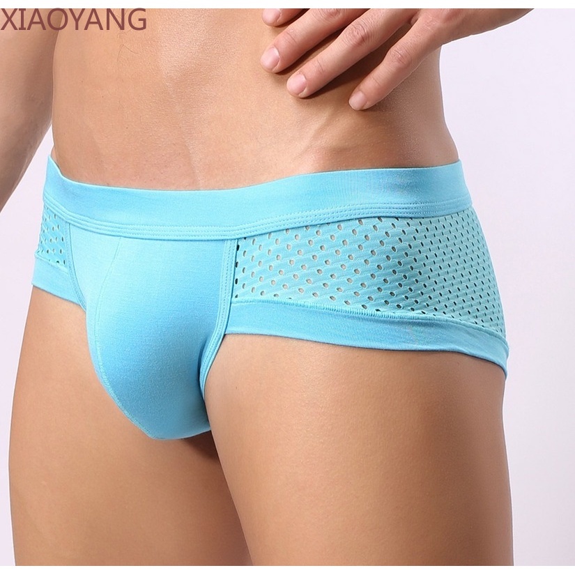 Quần lót vải lụa lạnh phối lưới thoáng khí cá tính cho nam