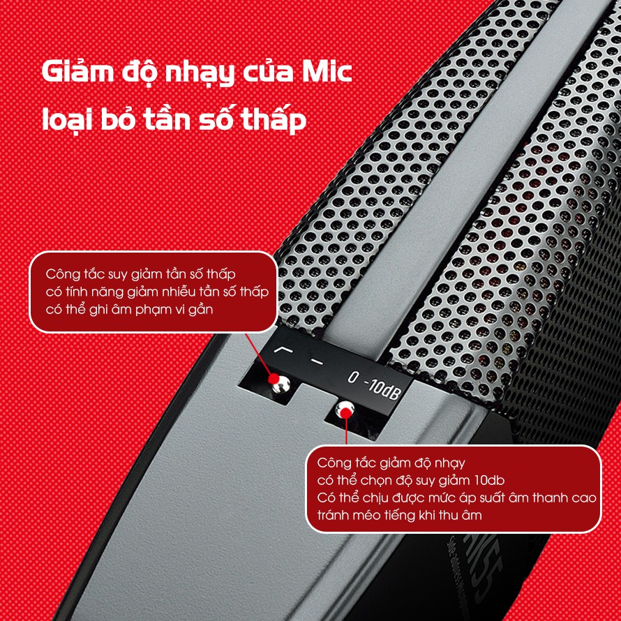 Mic Thu Âm Livestream Hát Karaoke Chuyên Nghiệp Takstar TAK55 Độ Nhạy Cao, Lọc Tạp Âm, Chính Hãng Cao Cấp Bảo Hành 1 Năm