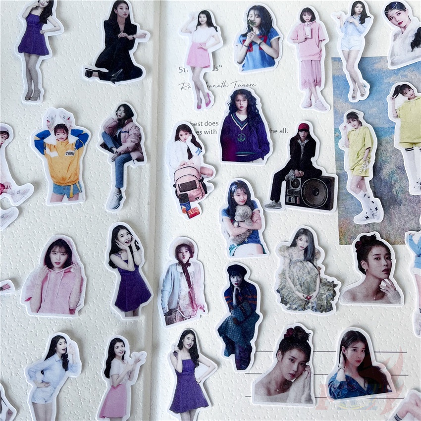 ★★★ Iu Lee Ji Eun Q-5 ♪ Sticker Trang Trí Nhật Ký Xinh Xắn Chất Lượng ★★★ Set 40 Sticker Dán Trang Trí Album DIY