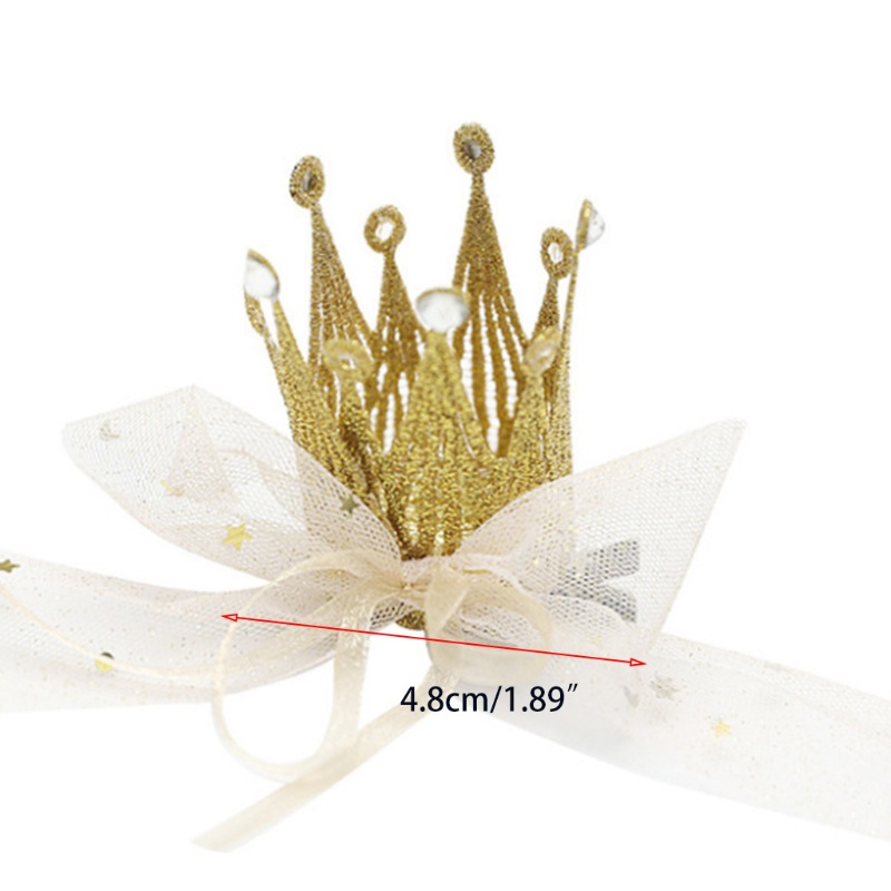 Kẹp Tóc Hình Vương Miện Mini Phối Ren Thời Trang