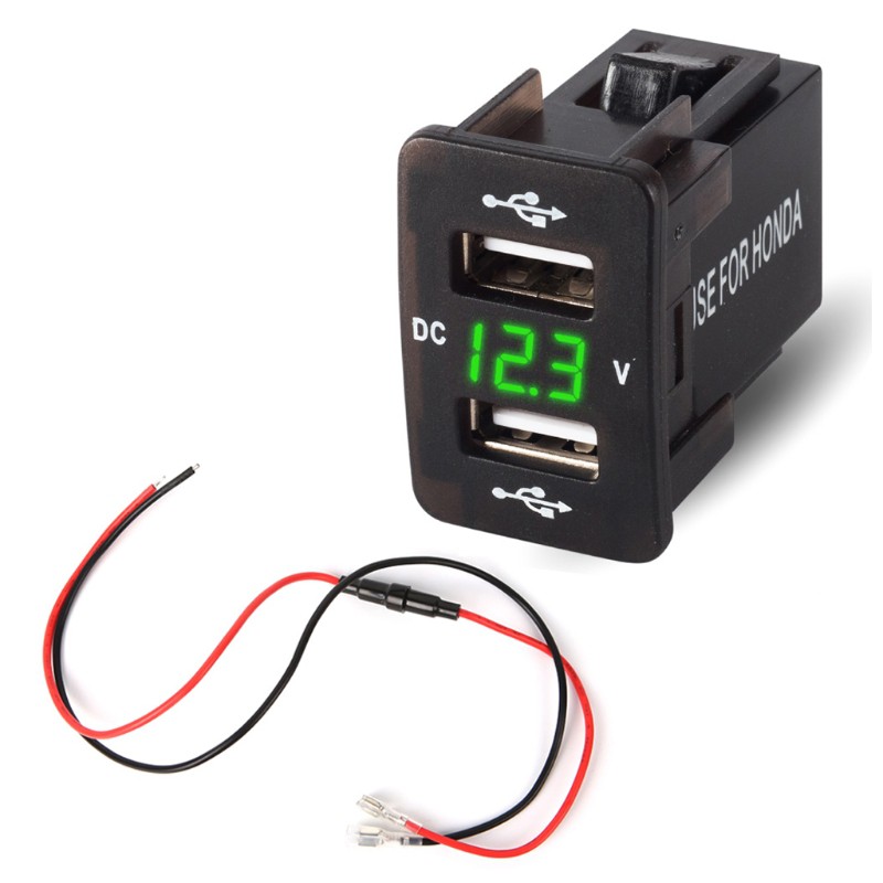 Củ sạc tích hợp vôn kế cho xe hơi 36 × 23mm 12V 24V