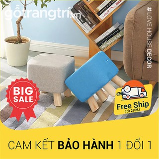 Ghế đôn bọc nỉ hình vuông dáng thấp GHS-737