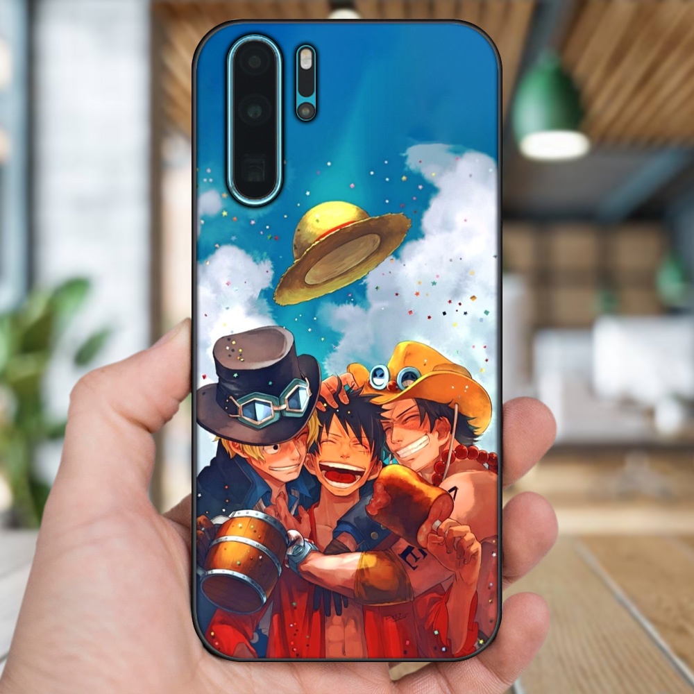 Ốp lưng Huawei P30 Pro viền đen in hình Ace One Piece