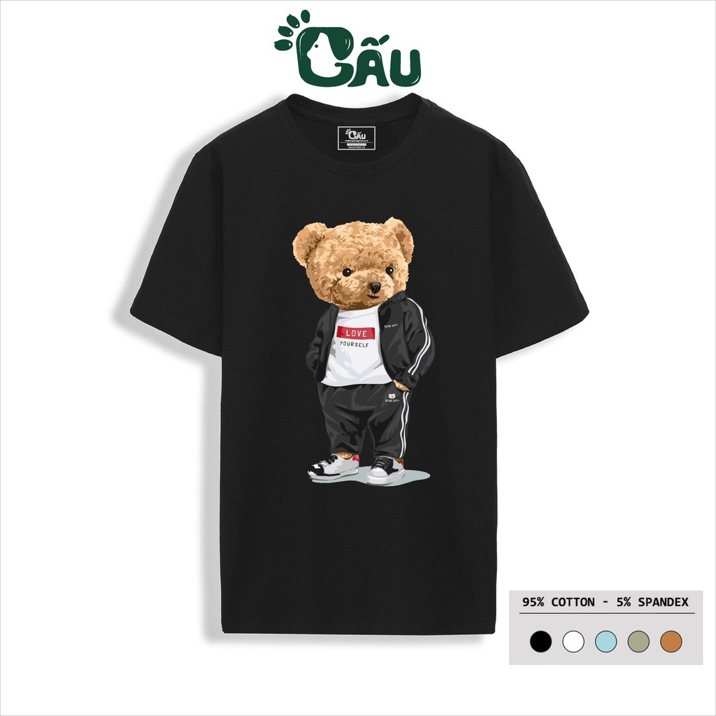 Áo thun nam GẤU 194 cổ tròn tay ngắn vải coton co dãn, dày dặn, form regular fit - Gấu Cực Ngầu