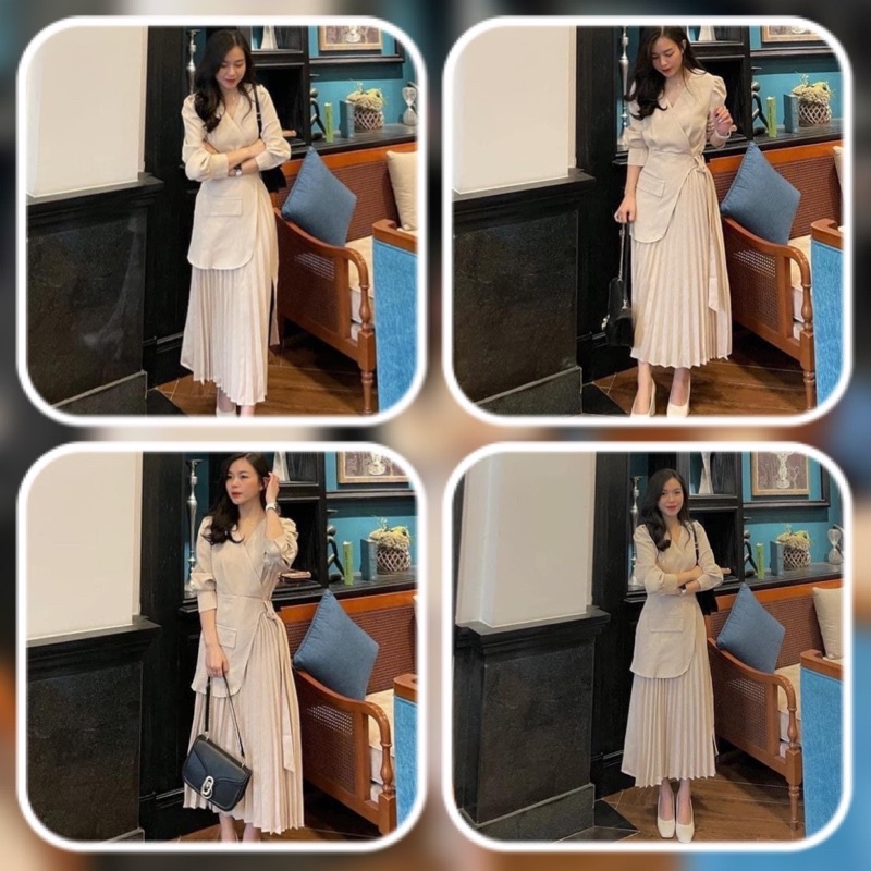 Đầm sơ mi vạt chéo xinh Ảnh shop chụp và feed back của khách hàng