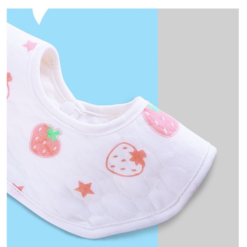 Yếm Ăn Bằng Cotton Chống Thấm Nước Bọt Lên Đến 24 Giờ Tiện Dụng Cho Bé