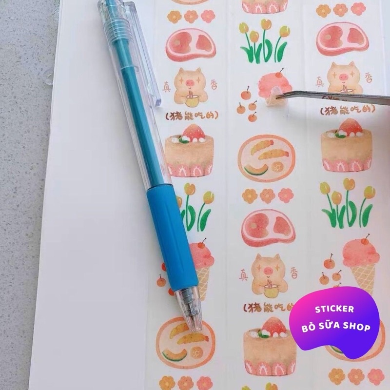 Bộ 10 tờ giấy chiết giấy bóng dán sticker lưu trữ băng keo stickerbosuashop