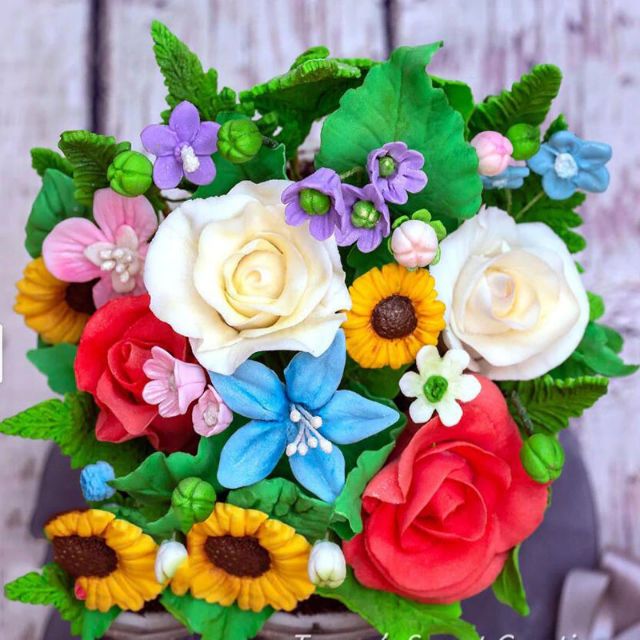 Khuôn fondant silicon mix 6 loại hoa