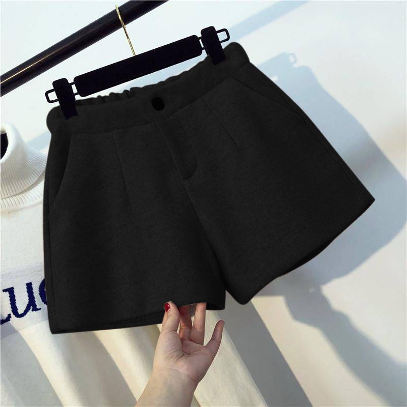 Quần Short Nữ Kẻ Ô Sành Điệu Lưng Thun Vải Len Dày Dặn Mềm Mịn Style Hàn Quốc - B08