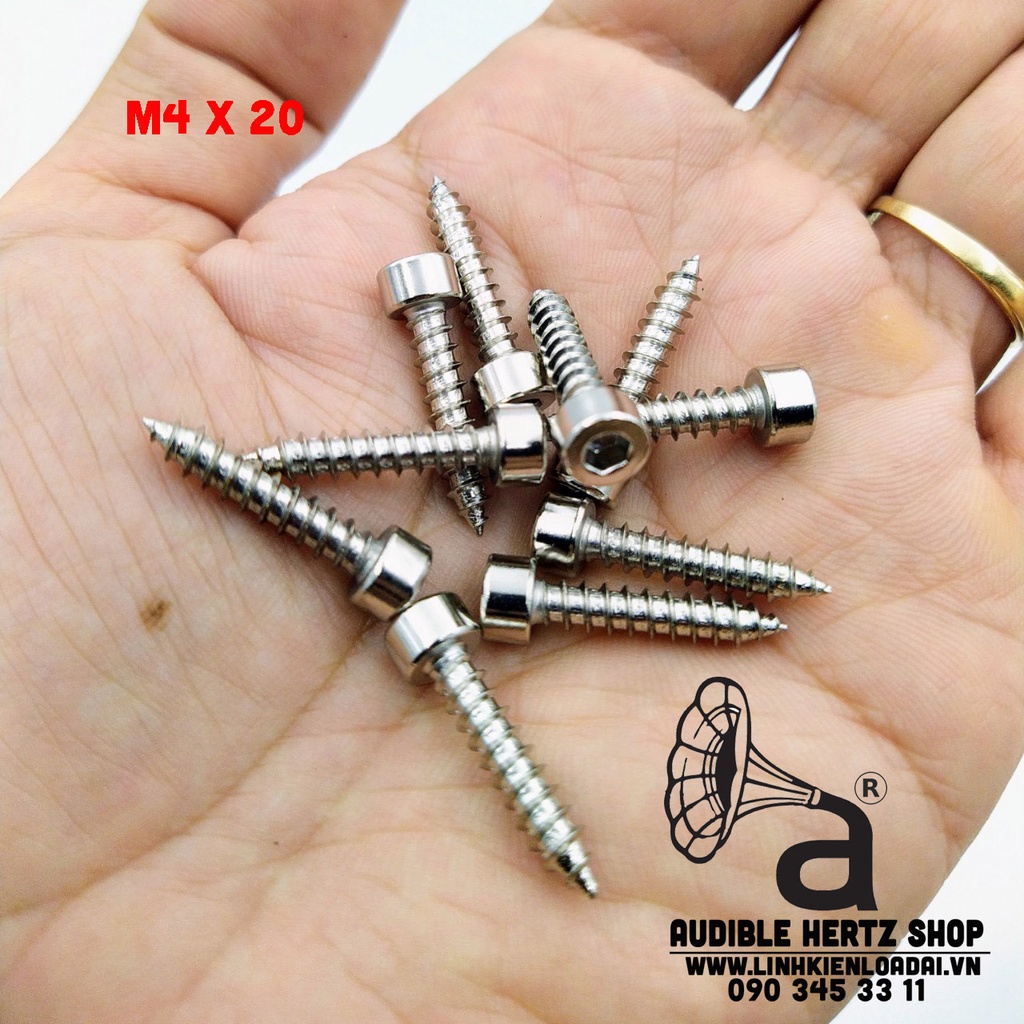 Vít gỗ, vít lục giác bắt loa mạ niken M2, M3, M3.5, M4, M5