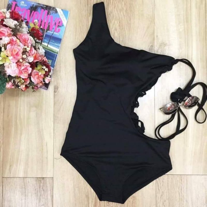 Đồ Bơi 1 Mảnh, Bikini Liền Thân, Bộ Bơi Đan Dây Sexy Màu Đen