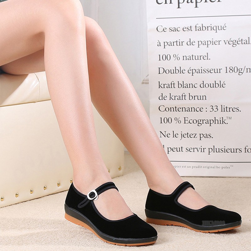 Giày vải, giày khiêu vũ dancer đế 3cm, chất nhung đế kếp cực êm, chống trượt - Đi làm, thể dục, khiêu vũ - HKM003
