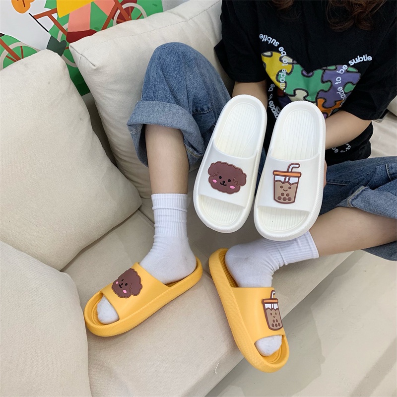 JY409- C3 - Dép  đôi nam nữ gấu Trà Sữa xinh phù hợp cặp đôi  bền chắc giá rẻ ưu đãi