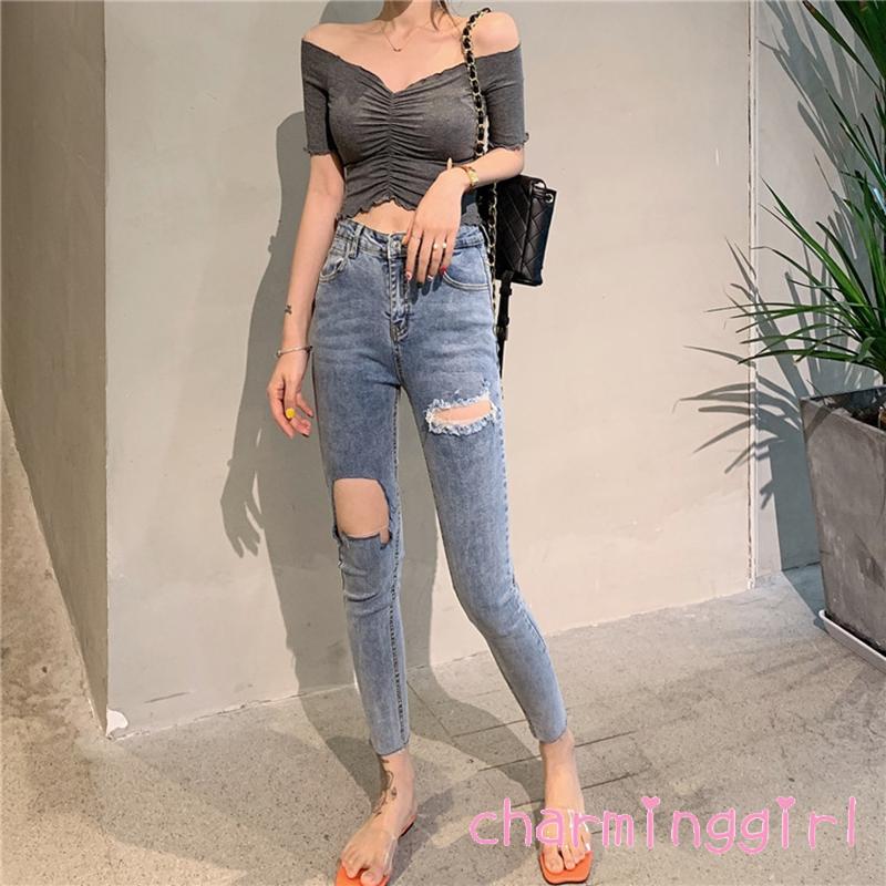 Áo Croptop Cổ Chữ V Quyến Rũ Cho Nữ