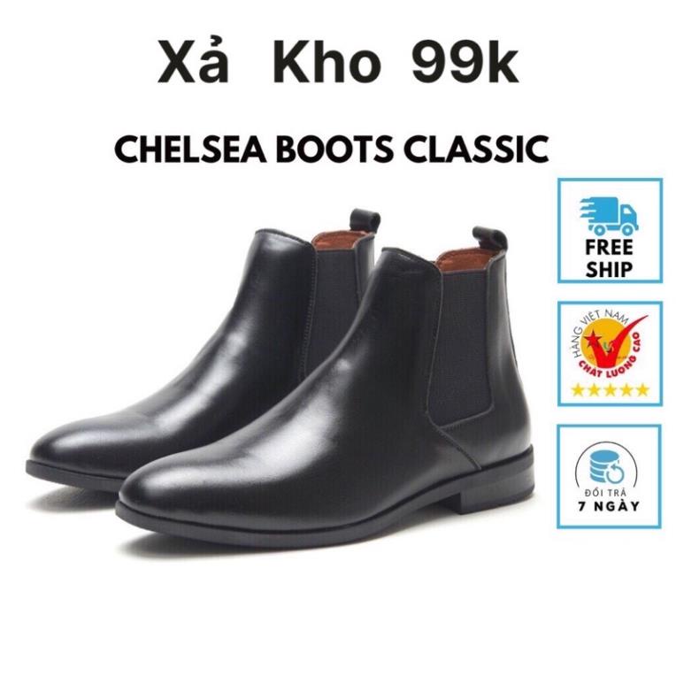 Giày boots nam Chelsea Boots Classic đế khâu - bốt cổ chun nam cao cấp giá rẻ ( đặt lùi 1 size) 💍