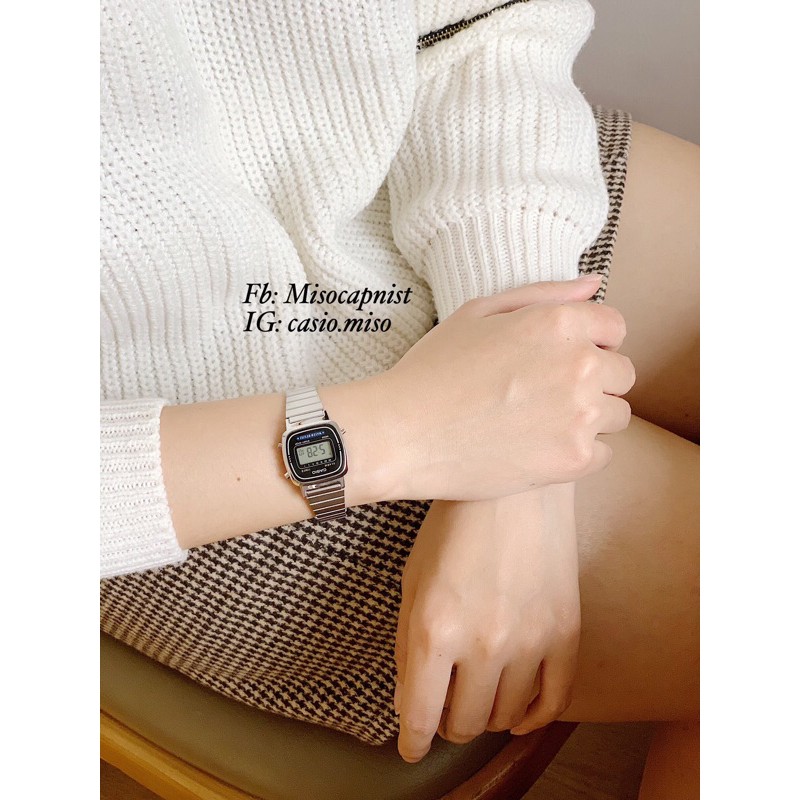 [ Ảnh thật - Hàng có sẵn ] Đồng hồ Casio La670 Silver Black dành cho nữ | BigBuy360 - bigbuy360.vn