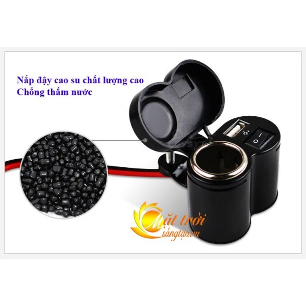 Bộ chế sạc điện thoại trên xe máy V6