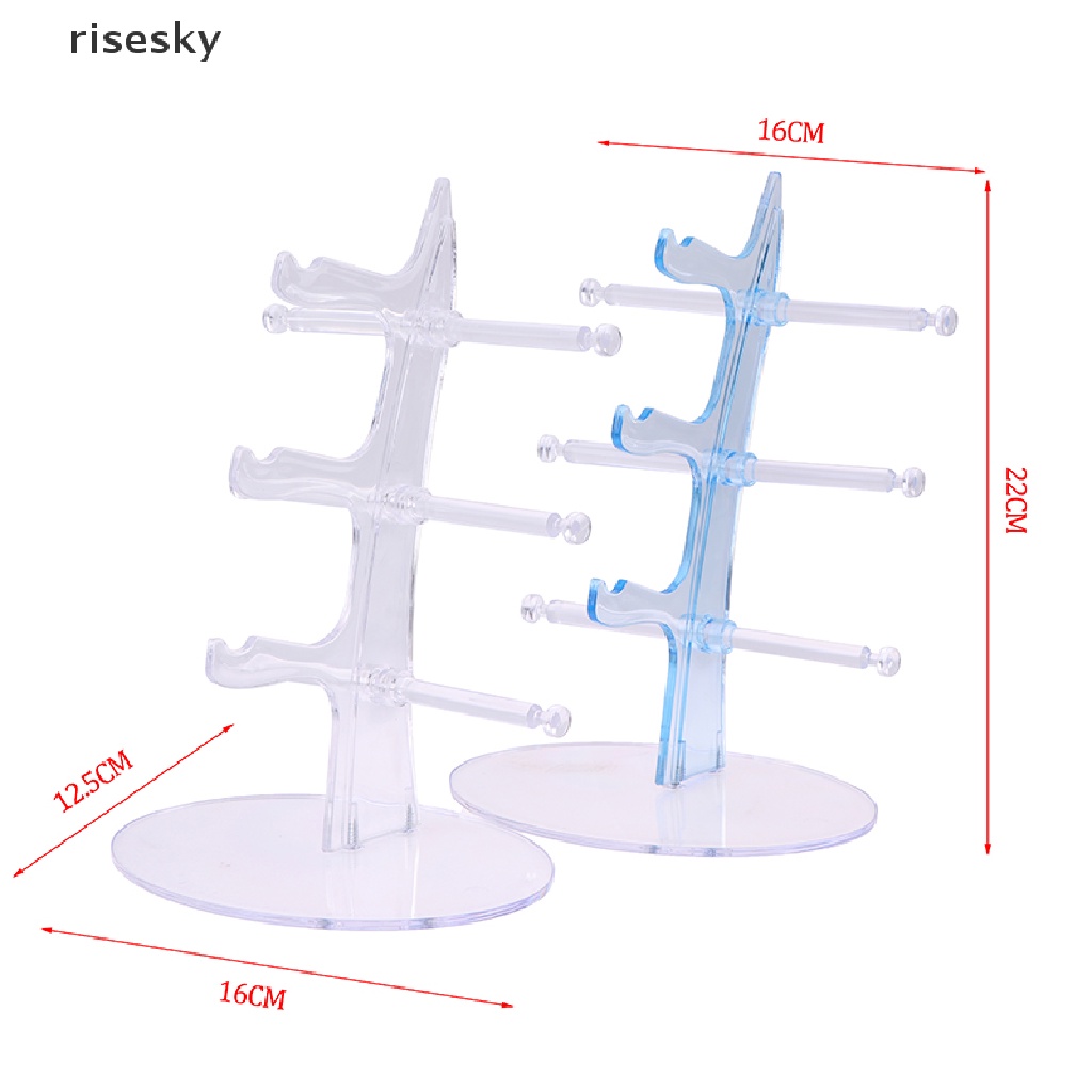 Set 3 Cặp Giá Đỡ Mắt Kính Bằng Acrylic Trong Suốt Tiện Dụng ♨Trên đó