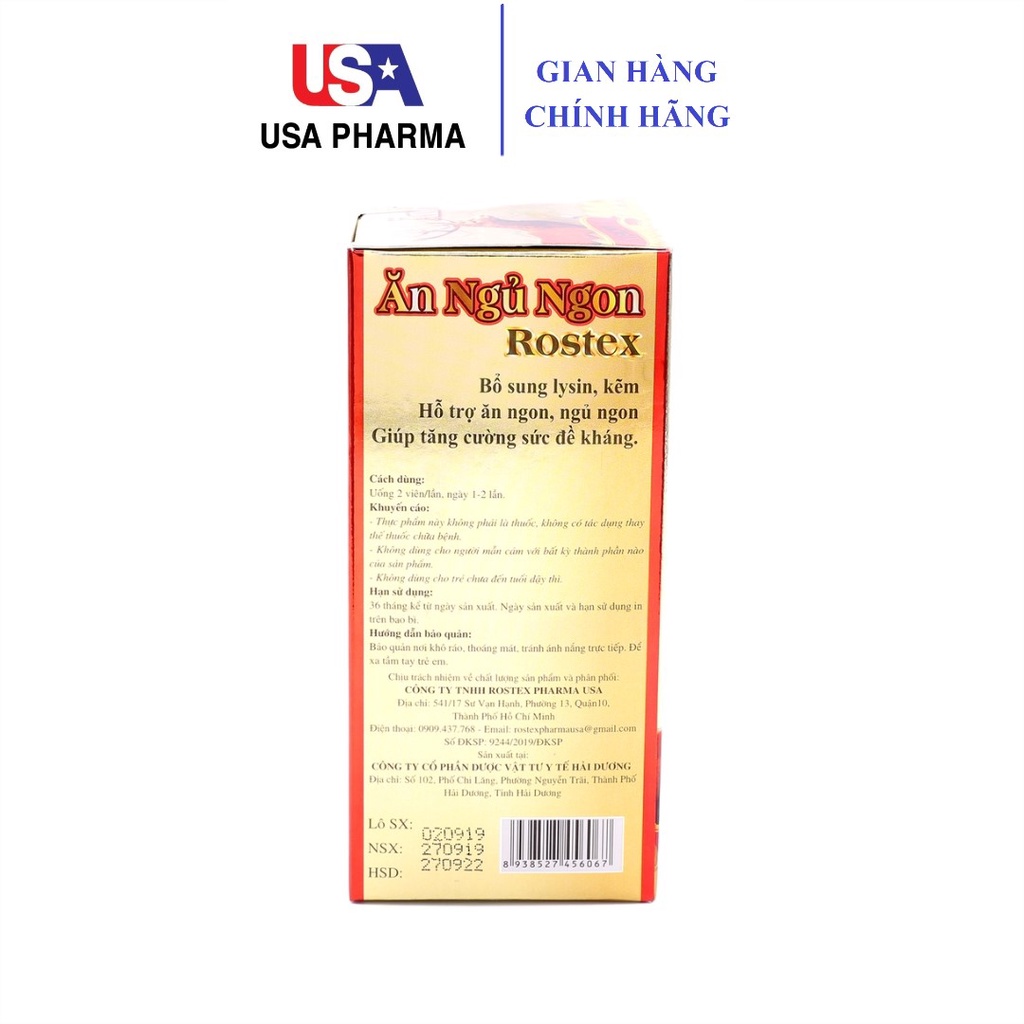 Viên Ăn Ngủ Ngon Rostex Omega 3 thảo dược tăng sức đề kháng - 60 viên [Ăn ngủ ngon Rostex Omega 3 Chai Vàng]