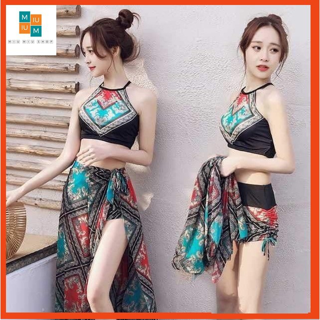 BIKINI ĐI BIỂN HOẠ TIẾT THỔ CẨM SET BỘ 3 MÓN CỰC XINH HÀNG TỐT | BigBuy360 - bigbuy360.vn